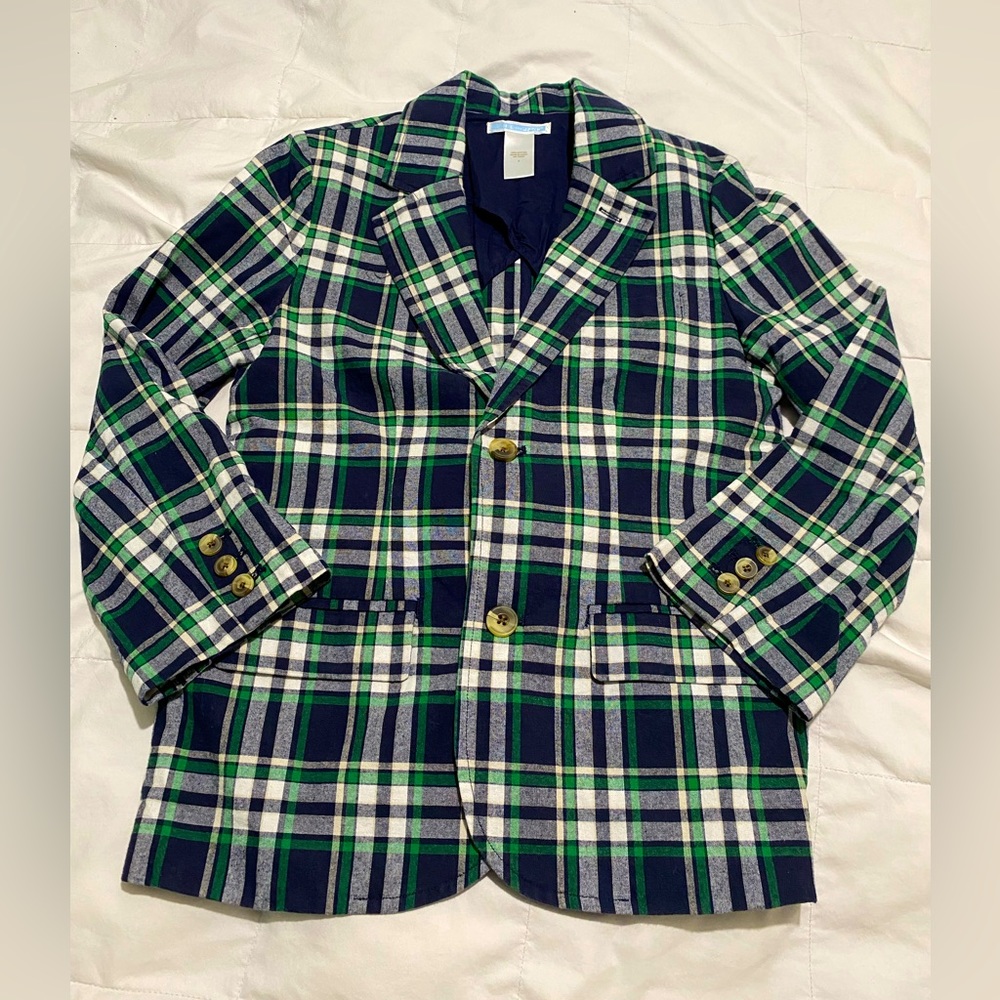 Janie and Jack Plaid Boys Cotton Blazer